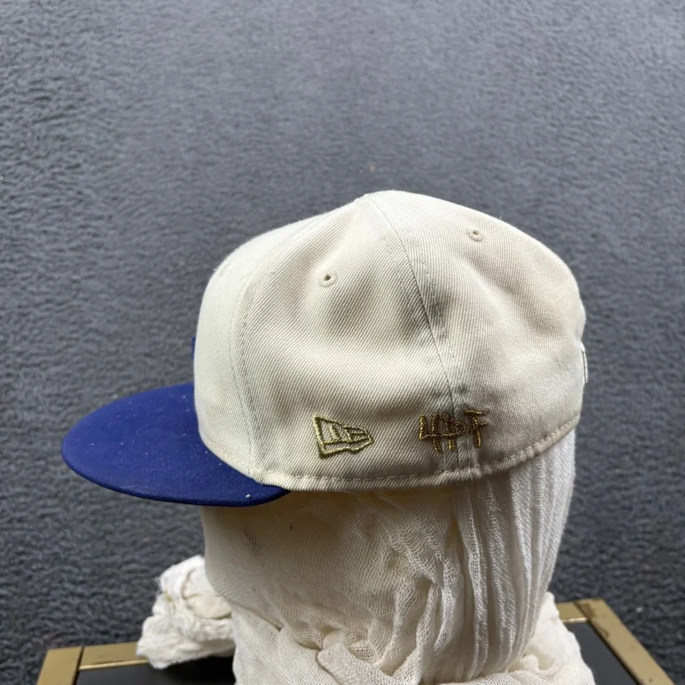 New Era 59FIFTY Los Angeles Dodgers Fitted Hat 7 3/8 Cream Blue Butterfly MLB‎